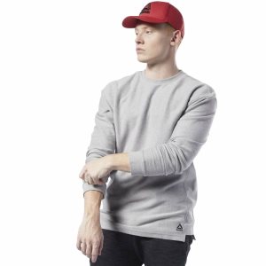 Reebok Training Essentials Twill Crew Sweatshirt Herren - Grau - DE 428-HBO